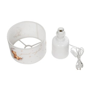 glo-204-0023-204_0023_7 GLOBOSTAR® MOON 204-0023 ΠΑΙΔΙΚΟ EΠΙΤΡΑΠΕΖΙΟ ΦΩΤΙΣΤΙΚΟ ΠΟΡΤΑΤΙΦ ΜΟΝΟΦΩΤΟ 1 X E27 IP20 ΠΟΛΥΧΡΩΜΟ ΥΦΑΣΜΑ ΜΕ ΛΕΥΚΟ ΠΛΑΣΤΙΚΟ - Μ24 X Π24 X Υ32CM