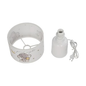 glo-204-0025-204_0025_8 GLOBOSTAR® ELEPHANT 204-0025 ΠΑΙΔΙΚΟ EΠΙΤΡΑΠΕΖΙΟ ΦΩΤΙΣΤΙΚΟ ΠΟΡΤΑΤΙΦ ΜΟΝΟΦΩΤΟ 1 X E27 IP20 ΠΟΛΥΧΡΩΜΟ ΥΦΑΣΜΑ ΜΕ ΛΕΥΚΟ ΠΛΑΣΤΙΚΟ - Μ24 X Π24 X Υ32CM