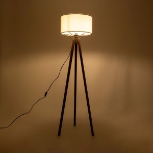 glo-204-0031-204_0031_2 GLOBOSTAR® SAGA 204-0031 ΜΟΝΤΕΡΝΟ EΠΙΔΑΠΕΔΙΟ ΦΩΤΙΣΤΙΚΟ ΜΟΝΟΦΩΤΟ 1 X E27 IP20 ΚΑΦΕ ΞΥΛΟ ΜΕ ΜΠΕΖ ΥΦΑΣΜΑ - Μ38 X Π38 X Υ140CM