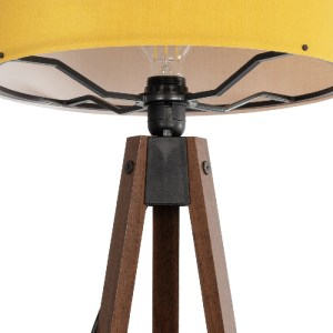 glo-204-0033-204_0033_6 GLOBOSTAR® SAGA 204-0033 ΜΟΝΤΕΡΝΟ EΠΙΔΑΠΕΔΙΟ ΦΩΤΙΣΤΙΚΟ ΜΟΝΟΦΩΤΟ 1 X E27 IP20 ΚΑΦΕ ΞΥΛΟ ΜΕ ΚΙΤΡΙΝΟ ΥΦΑΣΜΑ - Μ38 X Π38 X Υ140CM