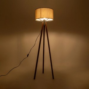 glo-204-0036-204_0036_2 GLOBOSTAR® SAGA 204-0036 ΜΟΝΤΕΡΝΟ EΠΙΔΑΠΕΔΙΟ ΦΩΤΙΣΤΙΚΟ ΜΟΝΟΦΩΤΟ 1 X E27 IP20 ΚΑΦΕ ΞΥΛΟ ΜΕ ΓΚΡΙ ΥΦΑΣΜΑ - Μ38 X Π38 X Υ140CM