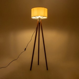 glo-204-0040-204_0040_2 GLOBOSTAR® SAGA 204-0040 ΜΟΝΤΕΡΝΟ EΠΙΔΑΠΕΔΙΟ ΦΩΤΙΣΤΙΚΟ ΜΟΝΟΦΩΤΟ 1 X E27 IP20 ΚΑΦΕ ΞΥΛΟ ΜΕ ΜΠΕΖ ΥΦΑΣΜΑ - Μ38 X Π38 X Υ140CM