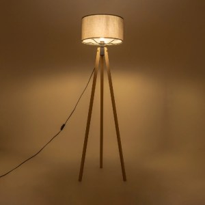 glo-204-0044-204_0044_2 GLOBOSTAR® SAGA 204-0044 ΜΟΝΤΕΡΝΟ EΠΙΔΑΠΕΔΙΟ ΦΩΤΙΣΤΙΚΟ ΜΟΝΟΦΩΤΟ 1 X E27 IP20 ΜΠΕΖ ΞΥΛΟ ΜΕ ΓΚΡΙ ΥΦΑΣΜΑ - Μ38 X Π38 X Υ140CM