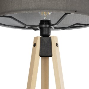 glo-204-0044-204_0044_6 GLOBOSTAR® SAGA 204-0044 ΜΟΝΤΕΡΝΟ EΠΙΔΑΠΕΔΙΟ ΦΩΤΙΣΤΙΚΟ ΜΟΝΟΦΩΤΟ 1 X E27 IP20 ΜΠΕΖ ΞΥΛΟ ΜΕ ΓΚΡΙ ΥΦΑΣΜΑ - Μ38 X Π38 X Υ140CM