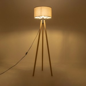 glo-204-0048-204_0048_2 GLOBOSTAR® SAGA 204-0048 ΜΟΝΤΕΡΝΟ EΠΙΔΑΠΕΔΙΟ ΦΩΤΙΣΤΙΚΟ ΜΟΝΟΦΩΤΟ 1 X E27 IP20 ΜΠΕΖ ΞΥΛΟ ΜΕ ΓΚΡΙ ΥΦΑΣΜΑ - Μ38 X Π38 X Υ140CM