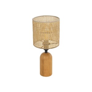 glo-204-0065-204_0065_0 GLOBOSTAR® HARD 204-0065 BOHO ΕΠΙΤΡΑΠΕΖΙΟ ΦΩΤΙΣΤΙΚΟ ΠΟΡΤΑΤΙΦ ΜΕ ΝΤΟΥΙ 1 X E14 AC 220-240V IP20 - ΚΑΦΕ & ΜΠΕΖ - Μ15 X Π15 X Υ35CM