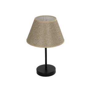 glo-204-0073-204_0073_0 GLOBOSTAR® LARA 204-0073 ΜΟΝΤΕΡΝΟ ΕΠΙΤΡΑΠΕΖΙΟ ΦΩΤΙΣΤΙΚΟ ΠΟΡΤΑΤΙΦ ΜΕ ΝΤΟΥΙ 1 X E27 AC 220-240V IP20 - ΜΑΥΡΟ & ΜΠΕΖ - Μ22 X Π22 X Υ36CM