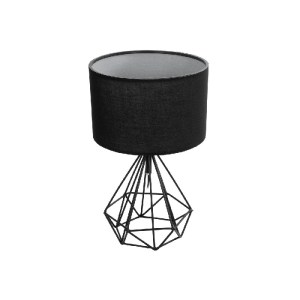 glo-204-0083-204_0083_0 GLOBOSTAR® DIAMOND 204-0083 ΜΟΝΤΕΡΝΟ ΕΠΙΤΡΑΠΕΖΙΟ ΦΩΤΙΣΤΙΚΟ ΠΟΡΤΑΤΙΦ ΜΕ ΝΤΟΥΙ 1 X E27 AC 220-240V IP20 - ΜΑΥΡΟ - Μ24 X Π24 X Υ41CM