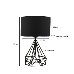 glo-204-0083-ayd_2973_3 GLOBOSTAR® DIAMOND 204-0083 ΜΟΝΤΕΡΝΟ EΠΙΤΡΑΠΕΖΙΟ ΦΩΤΙΣΤΙΚΟ ΜΟΝΟΦΩΤΟ 1 X E27 IP20 ΜΑΥΡΟ ΜΕΤ
