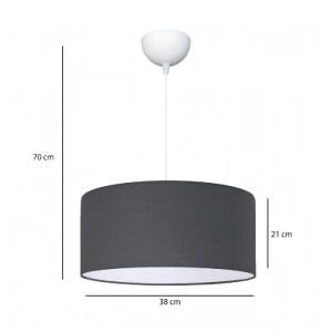 glo-204-0093-ayd_2673_3 GLOBOSTAR® LOFTY 204-0093 ΜΟΝΤΕΡΝΟ ΚΡΕΜΑΣΤΟ ΦΩΤΙΣΤΙΚΟ KΑΠΕΛΟ ΜΟΝΟΦΩΤΟ 1 X E27 IP20 ΓΚΡΙ ΥΦ