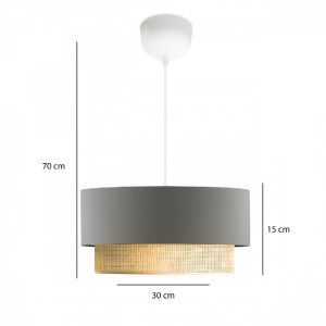 glo-204-0095-ayd_3324_3 GLOBOSTAR® BIGGIE 204-0095 ΜΟΝΤΕΡΝΟ ΚΡΕΜΑΣΤΟ ΦΩΤΙΣΤΙΚΟ KΑΠΕΛΟ ΜΟΝΟΦΩΤΟ 1 X E27 IP20 ΓΚΡΙ Υ
