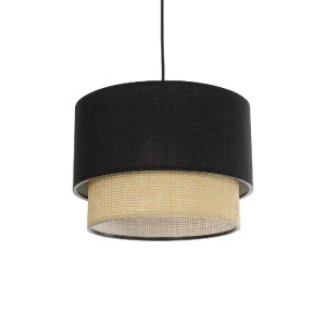 glo-204-0098-204_0098_0 GLOBOSTAR® BIGGIE 204-0098 ΜΟΝΤΕΡΝΟ ΚΡΕΜΑΣΤΟ ΦΩΤΙΣΤΙΚΟ ΟΡΟΦΗΣ ΜΕ ΝΤΟΥΙ 1 X E27 AC 220-240V IP20 - ΜΑΥΡΟ & ΜΠΕΖ - Μ30 X Π30 X Υ26CM