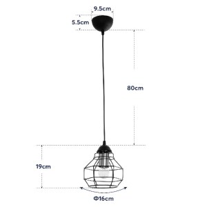 glo-204-0180-204_0180_11 GLOBOSTAR® BUR 204-0180 ΜΟΝΤΕΡΝΟ ΚΡΕΜΑΣΤΟ ΦΩΤΙΣΤΙΚΟ ΟΡΟΦΗΣ ΜΟΝΟΦΩΤΟ 1 X E27 AC 220-240V IP20 ΜΑΥΡΟ - Μ17 X Π17 X Υ23CM