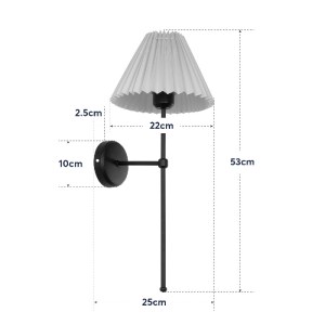 glo-204-0188-204_0188_8 GLOBOSTAR® LING 204-0188 ΜΟΝΤΕΡΝΟ ΦΩΤΙΣΤΙΚΟ ΤΟΙΧΟΥ ΑΠΛΙΚΑ ΜΟΝΟΦΩΤΟ 1 X E27 AC 220-240V IP20 ΜΠΕΖ & ΜΑΥΡΟ - Μ22 X Π22 X Υ50CM