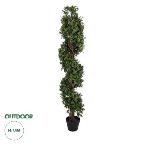 glo-20401-20401_0 GLOBOSTAR® ARTIFICIAL GARDEN BUXUS SPIRAL 20401 ΤΕΧΝΗΤΟ ΔΙΑΚΟΣΜΗΤΙΚΟ ΦΥΤΟ ΣΠΙΡΑΛ ΠΥΞΟΣ Υ15