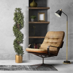 glo-20401-20401_20454 GLOBOSTAR® ARTIFICIAL GARDEN BUXUS SPIRAL 20401 ΤΕΧΝΗΤΟ ΔΙΑΚΟΣΜΗΤΙΚΟ ΦΥΤΟ ΣΠΙΡΑΛ ΠΥΞΟΣ Υ15