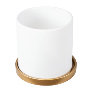glo-20444-20444_3 GLOBOSTAR® ARTIFICIAL GARDEN KASOS 20444 ΠΗΛΙΝΟ ΚΕΡΑΜΙΚΟ ΚΑΣΠΩ ΓΛΑΣΤΡΑ - FLOWER POT ΛΕΥΚΟ 
