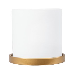 glo-20444-20444_4 GLOBOSTAR® ARTIFICIAL GARDEN KASOS 20444 ΠΗΛΙΝΟ ΚΕΡΑΜΙΚΟ ΚΑΣΠΩ ΓΛΑΣΤΡΑ - FLOWER POT ΛΕΥΚΟ 