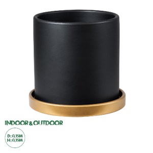 glo-20446-20446_0 GLOBOSTAR® ARTIFICIAL GARDEN ELAFONISOS 20446 ΠΗΛΙΝΟ ΚΕΡΑΜΙΚΟ ΚΑΣΠΩ ΓΛΑΣΤΡΑ - FLOWER POT Μ