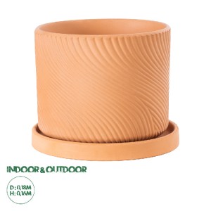 glo-20451-20451_00 GLOBOSTAR® ARTIFICIAL GARDEN ASTYPALAIA 20451 ΠΗΛΙΝΟ ΚΕΡΑΜΙΚΟ ΚΑΣΠΩ ΓΛΑΣΤΡΑ - FLOWER POT Κ