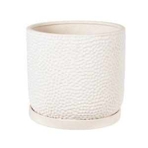 glo-20452-20452_2 GLOBOSTAR® ARTIFICIAL GARDEN PARGA 20452 ΠΗΛΙΝΟ ΚΕΡΑΜΙΚΟ ΚΑΣΠΩ ΓΛΑΣΤΡΑ - FLOWER POT ΜΠΕΖ Φ