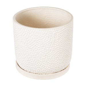 glo-20452-20452_3 GLOBOSTAR® ARTIFICIAL GARDEN PARGA 20452 ΠΗΛΙΝΟ ΚΕΡΑΜΙΚΟ ΚΑΣΠΩ ΓΛΑΣΤΡΑ - FLOWER POT ΜΠΕΖ Φ