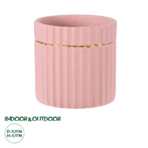 glo-20456-20456_0 GLOBOSTAR® ARTIFICIAL GARDEN RETHYMNO 20456 ΠΗΛΙΝΟ ΚΕΡΑΜΙΚΟ ΚΑΣΠΩ ΓΛΑΣΤΡΑ - FLOWER POT ΡΟΖ