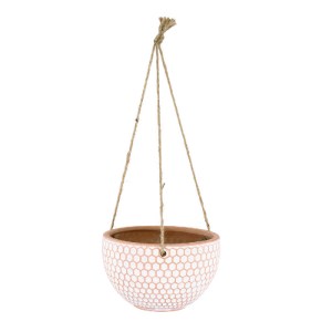 glo-20462-20462_2 GLOBOSTAR® ARTIFICIAL GARDEN CHIOS 20462 ΚΡΕΜΑΣΤΟ ΠΗΛΙΝΟ ΚΕΡΑΜΙΚΟ ΚΑΣΠΩ ΓΛΑΣΤΡΑ - FLOWER P