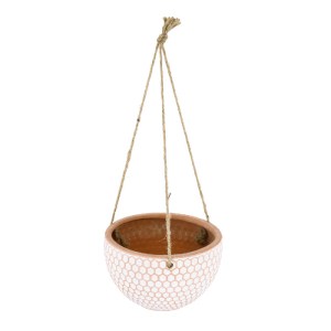 glo-20462-20462_3 GLOBOSTAR® ARTIFICIAL GARDEN CHIOS 20462 ΚΡΕΜΑΣΤΟ ΠΗΛΙΝΟ ΚΕΡΑΜΙΚΟ ΚΑΣΠΩ ΓΛΑΣΤΡΑ - FLOWER P