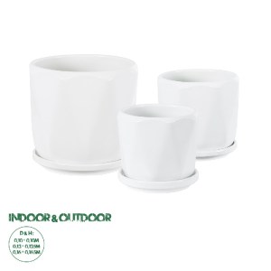 glo-20463-20463_0 GLOBOSTAR® ARTIFICIAL GARDEN KARPATHOS 20463 ΣΕΤ 3 ΠΗΛΙΝΑ ΚΕΡΑΜΙΚΑ ΚΑΣΠΩ ΓΛΑΣΤΡΕΣ - FLOWER