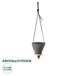 glo-20466-20466_0 GLOBOSTAR® ARTIFICIAL GARDEN AIGINA 20466 ΚΡΕΜΑΣΤΟ ΠΗΛΙΝΟ ΚΕΡΑΜΙΚΟ ΚΑΣΠΩ ΓΛΑΣΤΡΑ - FLOWER 