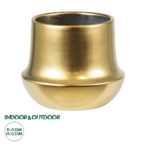 glo-20474-20474_0 GLOBOSTAR® ARTIFICIAL GARDEN KERKYRA 20474 ΠΗΛΙΝΟ ΚΕΡΑΜΙΚΟ ΚΑΣΠΩ ΓΛΑΣΤΡΑ - FLOWER POT ΧΡΥΣ