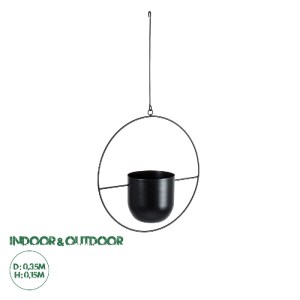 glo-20485-20485_0 GLOBOSTAR® ARTIFICIAL GARDEN TILOS 20485 ΚΡΕΜΑΣΤΟ ΜΕΤΑΛΛΙΚΟ ΚΑΣΠΩ ΓΛΑΣΤΡΑ - FLOWER POT ΜΑΥ