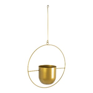 glo-20486-20486_2 GLOBOSTAR® ARTIFICIAL GARDEN TILOS 20486 ΚΡΕΜΑΣΤΟ ΜΕΤΑΛΛΙΚΟ ΚΑΣΠΩ ΓΛΑΣΤΡΑ - FLOWER POT ΧΡΥ