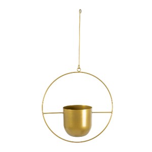 glo-20486-20486_3 GLOBOSTAR® ARTIFICIAL GARDEN TILOS 20486 ΚΡΕΜΑΣΤΟ ΜΕΤΑΛΛΙΚΟ ΚΑΣΠΩ ΓΛΑΣΤΡΑ - FLOWER POT ΧΡΥ
