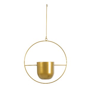 glo-20486-20486_4 GLOBOSTAR® ARTIFICIAL GARDEN TILOS 20486 ΚΡΕΜΑΣΤΟ ΜΕΤΑΛΛΙΚΟ ΚΑΣΠΩ ΓΛΑΣΤΡΑ - FLOWER POT ΧΡΥ
