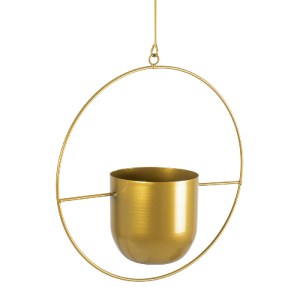 glo-20486-20486_5 GLOBOSTAR® ARTIFICIAL GARDEN TILOS 20486 ΚΡΕΜΑΣΤΟ ΜΕΤΑΛΛΙΚΟ ΚΑΣΠΩ ΓΛΑΣΤΡΑ - FLOWER POT ΧΡΥ