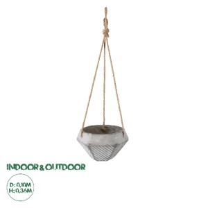 glo-20490-20490_00 GLOBOSTAR® ARTIFICIAL GARDEN SARAKINIKO 20490 ΚΡΕΜΑΣΤΟ ΠΗΛΙΝΟ ΚΕΡΑΜΙΚΟ ΚΑΣΠΩ ΓΛΑΣΤΡΑ - FLO