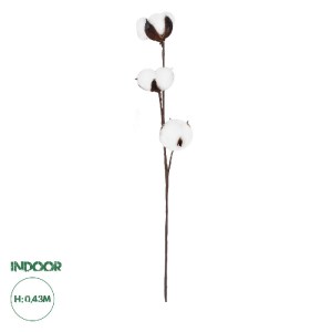glo-20493-20493_0 GLOBOSTAR® ARTIFICIAL GARDEN COTTON BRANCH 20493 ΤΕΧΝΗΤΟ ΔΙΑΚΟΣΜΗΤΙΚΟ ΚΛΑΔΙ ΒΑΜΒΑΚΙ Υ43CM