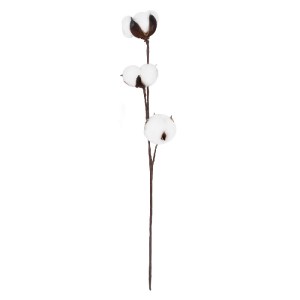 glo-20493-20493_2 GLOBOSTAR® ARTIFICIAL GARDEN COTTON BRANCH 20493 ΤΕΧΝΗΤΟ ΔΙΑΚΟΣΜΗΤΙΚΟ ΚΛΑΔΙ ΒΑΜΒΑΚΙ Υ43CM