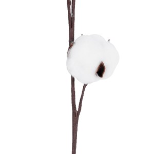 glo-20493-20493_4 GLOBOSTAR® ARTIFICIAL GARDEN COTTON BRANCH 20493 ΤΕΧΝΗΤΟ ΔΙΑΚΟΣΜΗΤΙΚΟ ΚΛΑΔΙ ΒΑΜΒΑΚΙ Υ43CM