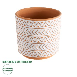 glo-20498-20498_0 GLOBOSTAR® ARTIFICIAL GARDEN INDIA 20498 ΔΙΑΚΟΣΜΗΤΙΚΟ ΚΕΡΑΜΙΚΟ ΚΑΣΠΩ ΓΛΑΣΤΡΑ - FLOWER POT 