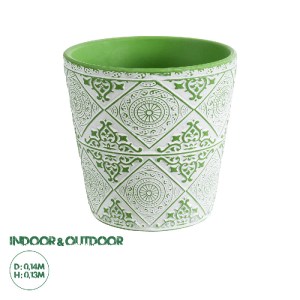glo-20515-20515_0 GLOBOSTAR® ARTIFICIAL GARDEN ASWAN 20515 ΔΙΑΚΟΣΜΗΤΙΚΟ ΚΕΡΑΜΙΚΟ ΚΑΣΠΩ ΓΛΑΣΤΡΑ - FLOWER POT 