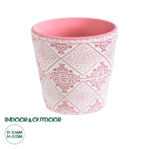 glo-20516-20516_0 GLOBOSTAR® ARTIFICIAL GARDEN CAIRO 20516 ΔΙΑΚΟΣΜΗΤΙΚΟ ΚΕΡΑΜΙΚΟ ΚΑΣΠΩ ΓΛΑΣΤΡΑ - FLOWER POT 