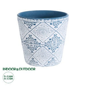 glo-20517-20517_0 GLOBOSTAR® ARTIFICIAL GARDEN CASABLANCA 20517 ΔΙΑΚΟΣΜΗΤΙΚΟ ΚΕΡΑΜΙΚΟ ΚΑΣΠΩ ΓΛΑΣΤΡΑ - FLOWER