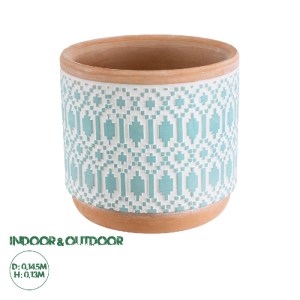 glo-20523-20523_0 GLOBOSTAR® ARTIFICIAL GARDEN DELHI 20523 ΔΙΑΚΟΣΜΗΤΙΚΟ ΚΕΡΑΜΙΚΟ ΚΑΣΠΩ ΓΛΑΣΤΡΑ - FLOWER POT 