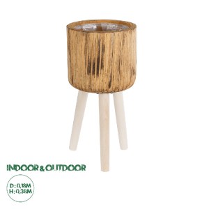 glo-20553-20553_0 GLOBOSTAR® ARTIFICIAL GARDEN JAMAICA 20553 ΔΙΑΚΟΣΜΗΤΙΚΟ ΞΥΛΙΝΟ ΚΑΣΠΩ ΓΛΑΣΤΡΑ - FLOWER POT 