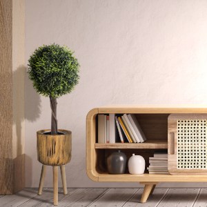 glo-20553-28b5b9_20398_20553 GLOBOSTAR® ARTIFICIAL GARDEN JAMAICA 20553 ΔΙΑΚΟΣΜΗΤΙΚΟ ΞΥΛΙΝΟ ΚΑΣΠΩ ΓΛΑΣΤΡΑ - FLOWER POT 