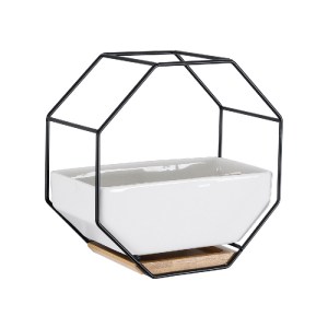 glo-20557-20557_2 GLOBOSTAR® ARTIFICIAL GARDEN BIANCO 20557 ΔΙΑΚΟΣΜΗΤΙΚΟ ΚΕΡΑΜΙΚΟ ΚΑΣΠΩ ΓΛΑΣΤΡΑ - FLOWER POT