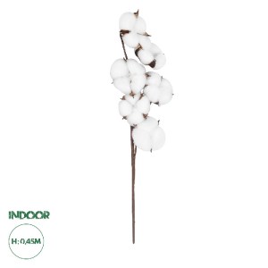 glo-20558-20558_00 GLOBOSTAR® ARTIFICIAL GARDEN COTTON BRANCH 20558 ΤΕΧΝΗΤΟ ΔΙΑΚΟΣΜΗΤΙΚΟ ΚΛΑΔΙ ΒΑΜΒΑΚΙ Υ45CM